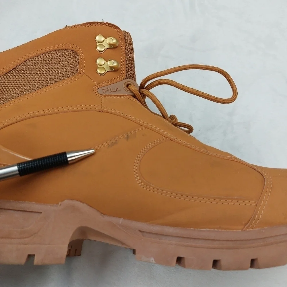 FILA EVERPOINT BOOTS MENS GORPCORE HIKING CAMPING WORK LACE UP WHEAT/GUM SIZE 12